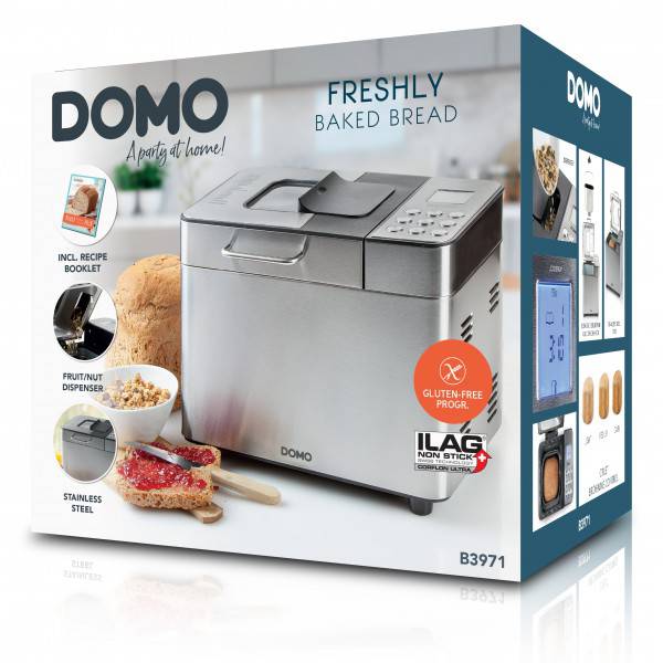 Machine à pain inox 1000 g 18 programmes - DOMO B3971