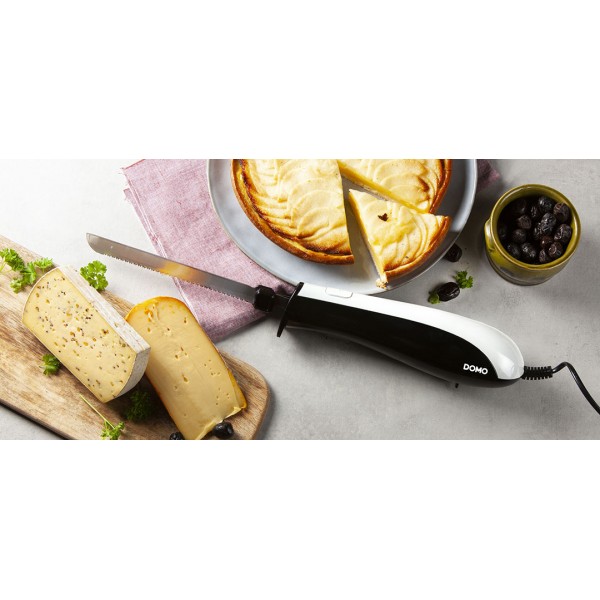 Couteau électrique de cuisine pour la viande, pour rôti et le pain frais  (lame double en acier inoxydable, lame dentelée, couteau à pain, 150 W,  blanc) : : Cuisine et Maison